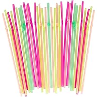 Blue Sky Flexible Plastic Straws - 175 Pack Vibrant Assorted Colors | Bendable, Stylish Drinking Straws for Every Occasion