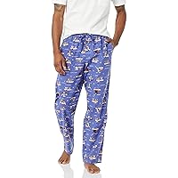 Amazon Essentials Men's Flannel Pajama Pant-Discontinued Colors, Deep Blue Boat Party, Medium