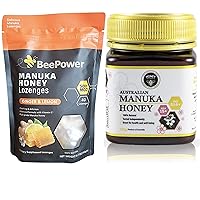 Manuka Honey Lozenges (40 Lozenges) & Manuka Honey MGO 514+ 8.8 Oz Bundle