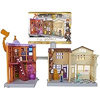 Harry Potter, Magical Minis Diagon Alley 3-in-1 Playset with Lights & Sounds, 2 Figures, 21 Accessories, Kids Toys for Ages 6 and up