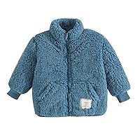 Karwuiio Unisex Baby Fleece Jacket Infant Boy Girl Fall Winter Clothes Stand Collar Zip Up Warm Coat Outwear with Pockets