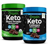 Orgain Organic Keto Vegan Protein Powder Keto Collagen Protein Powder Bundle | 2 Items