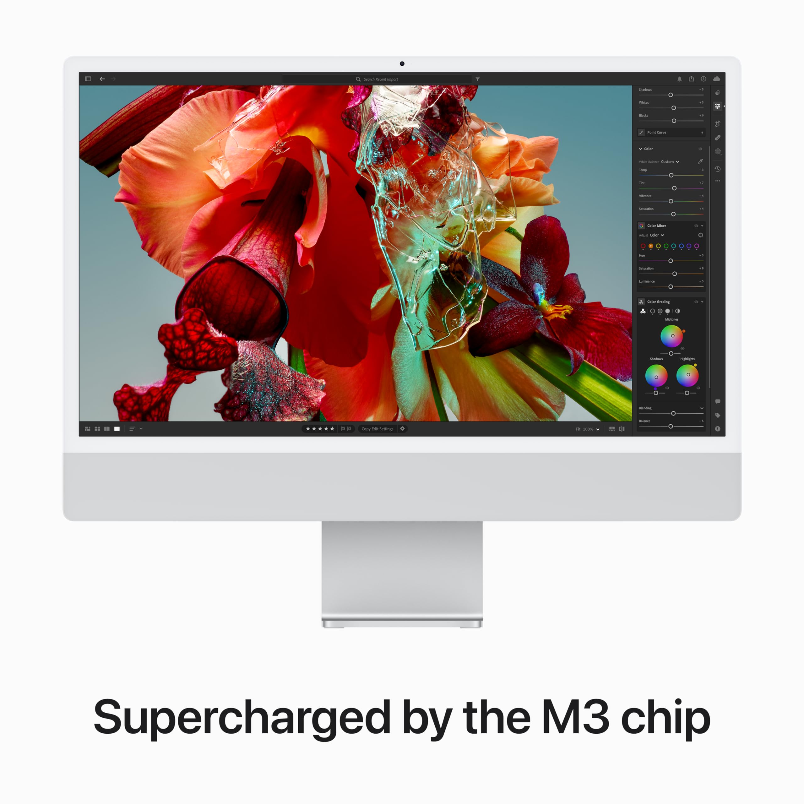 Apple 2023 iMac All-in-One Desktop Computer with M3 chip: 8-core CPU, 8-core GPU, 24-inch Retina Display, 8GB Unified Memory, 256GB SSD Storage, Matching Accessories. Works with iPhone/iPad; Silver