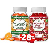 Lunakai Vitamin C and Women's Multivitamin Gummies Bundle - 300mg Organic, Non-GMO, Vegan Chewable Supplement - 100% Daily Value of 16 Essential Vitamins and Minerals Healthy Gummy - 30 Days Supply