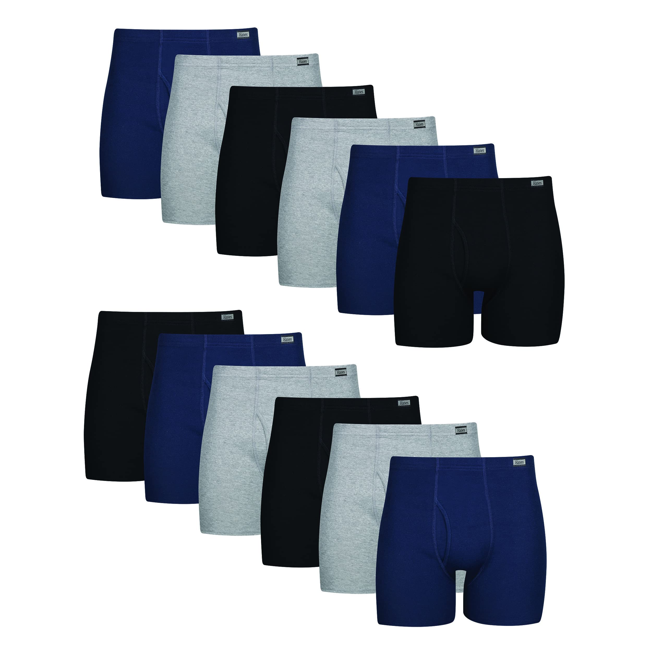 Hanes Men's Boxer Briefs, Cool Comfort Moisture-Wicking Breathable Underwear, Multi-Pack