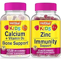 Calcium + Vitamin D3 Kids + Zinc Kids 15mg, Gummies Bundle - Great Tasting, Vitamin Supplement, Gluten Free, GMO Free, Chewable Gummy