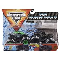 Monster Jam, Official Alien Invasion vs. Soldier Fortune Black Ops Color-Changing Die-Cast Monster Trucks, 1:64 Scale