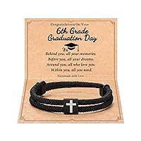 Cross Bracelet for Him Boys - 5th 8th Grad Kindergarten Preschool College High School Graduation Gifts for Him Boy