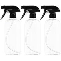 EPAuto Heavy Duty Chemical Resistant Spray Bottles with Sprayer (16 oz), Clear, 3-Pack