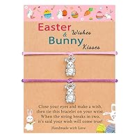UNGENT THEM Easter Bunny and Egg Bracelets,Happy Easter Gifts for Girls Women, Easter Jewelry