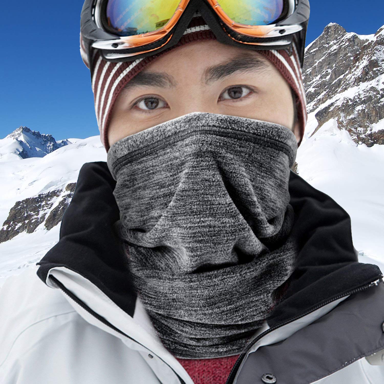 wtactful Soft Fleece Neck Gaiter Warmer Face Mask for Cold Weather Winter Outdoor Sports