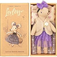 LEVLOVS Birthday Mouse in Matchbox, Handmade Mouse Doll, Linen Art Doll, Baby Gift, Nursery Decor, Minimalist Modern Gift, Gift for Kids