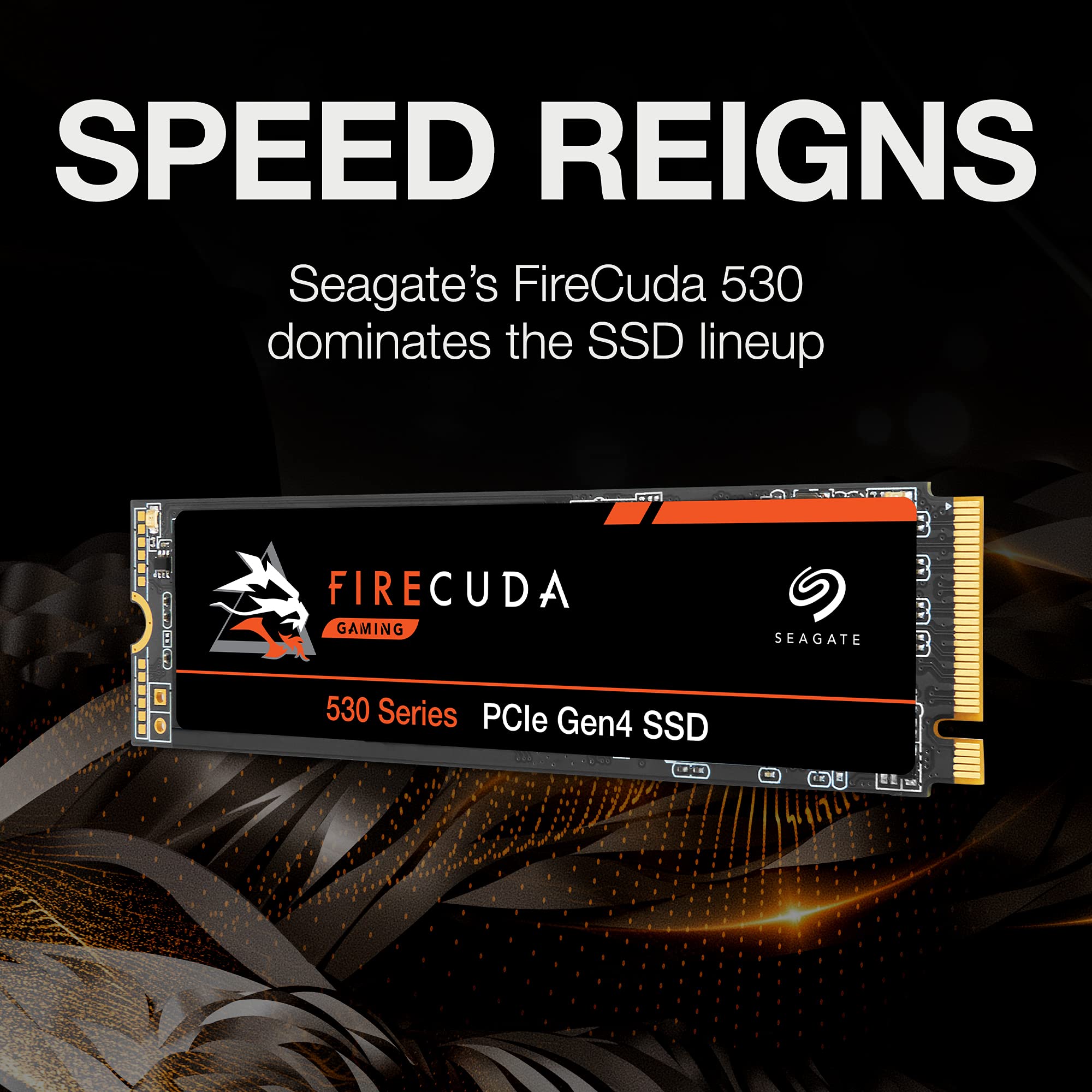 Seagate FireCuda 530 4TB Solid State Drive - M.2 PCIe Gen4 ×4 NVMe 1.4, speeds up to 7300 MB/s, Compatible PS5 Internal SSD, 3D TLC NAND, 1275 TBW, 1.8M MTBF, 3yr Rescue Services (ZP4000GM3A013)