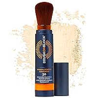 SPF 30 Mineral Powder Sunscreen, Translucent, Refillable, Broad Spectrum, Water Resistant Face Protection, For All Skin Tones & Types, Reef Friendly, Mfg in USA