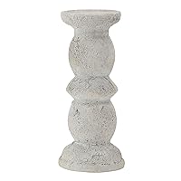 5.12x5.12x11.81 Inch White Textured Ceramic Candle Holder, for Use with Wax or Flameless Pillar Candles
