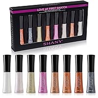 SHANY Love at First Swatch Liquid Eyeshadow Set - 8-piece Long-Lasting Cream Metallic, Shimmer and Glitter Eye Shadow Makeup Kit