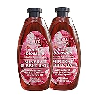 Dead Sea Collection Cherry Blossom Bubble Bath for Women and Men with Dead Sea Salt - Nourishing and Moisturizing Skin - Pack of 2 (67.6 fl.oz)