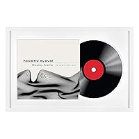 Double Groove Record Album Frame, White, 16.5 x 25 in