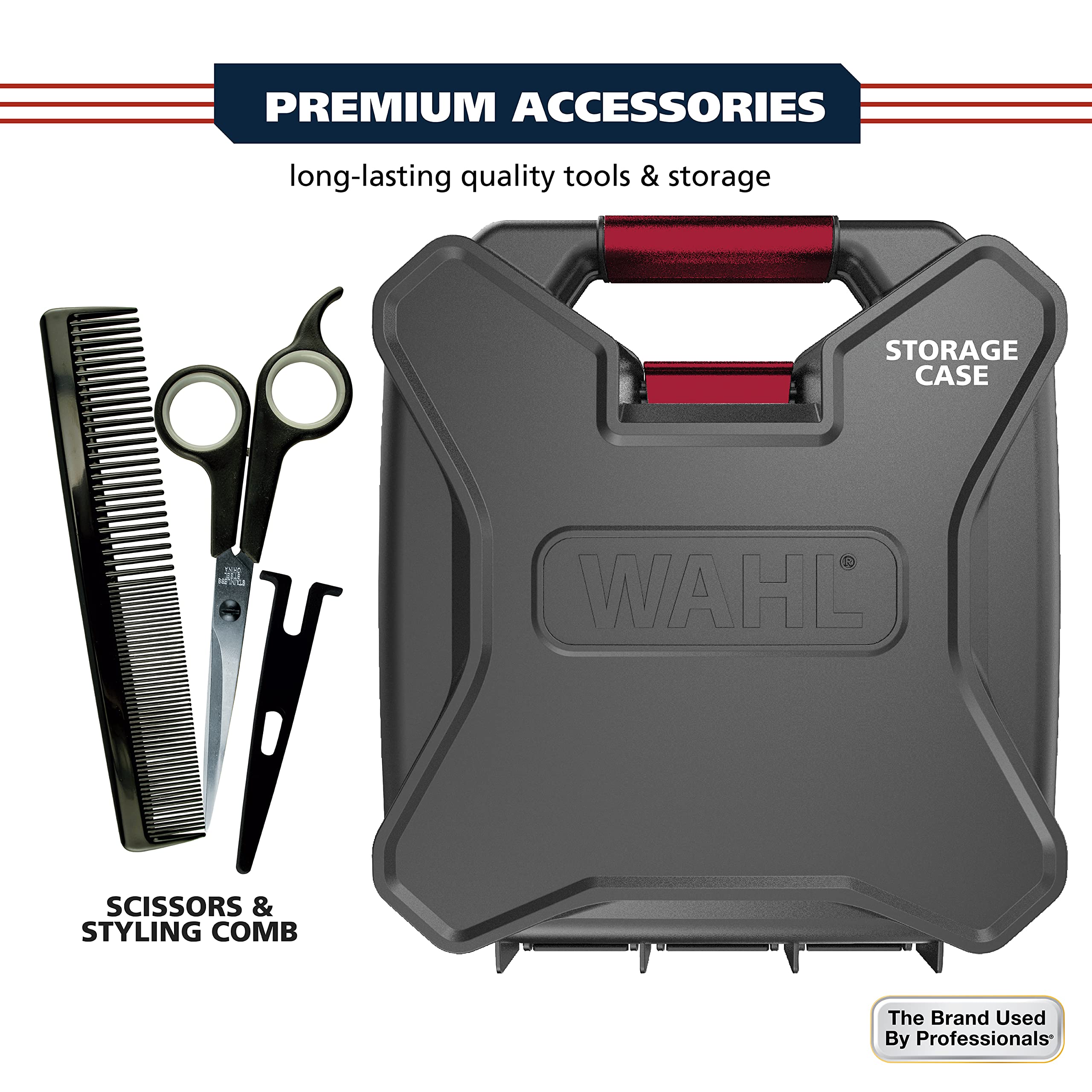 Wahl USA Metal Corded Clipper Kit with Double Insulation for Ultra Quiet Operation and Cooler Operating Temperatures, Metal Housing with Bonus Hair Clipping Guard Caddy - Model 3000097