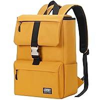ECHSRT Yellow Laptop Backpack Water Resistant Bookbag Fits 15.6 Inch Computer, Wide Open Travel Casual Daypack for Women Men