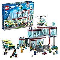LEGO City Hospital Building Set 60330 with Toy Ambulance, Rescue Helicopter and 12 Mini Figures, Pretend Play Toy Hospital for Educational Fun, Connect to Other City Sets, for Kids Age 7+