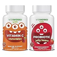 Kids Vitamin C 250mg Chewables + Probiotic 1 Billion Jelly Beans Bundle