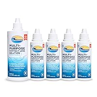 Cruelty-Free Contact Lens Solution - 12 oz (1 pc) & Travel Size Contact Lens Solution 3 oz (4 pcs) Bundle - Multi Purpose Contact Solution & Contact Lens Cleaner by Clear Conscience