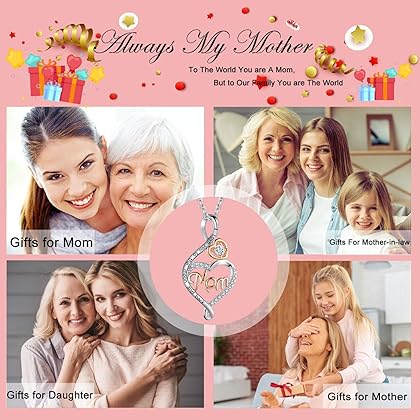 BFF&UNICORN Best Gifts for Women,Sterling Silver Mom Grandma Necklace, Birthday Mothers Day Jewelry Gifts for Mom Grandma Wife from Daughter Son