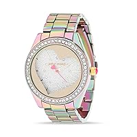 Betsey Johnson Women's Watch Alloy Case Link Band Crystal Dial