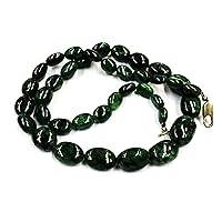 JEWELZ 18 inch Long Nugget Shape Faceted Cut Natural Beryl Emerald 8-12 mm Beads Necklace with 925 Sterling Silver Clasp for Women, Girls Unisex