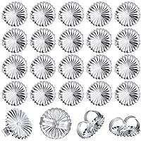 30 Pieces Jumbo Earring Backs Secure Large Earring Backs Adjustable Earring Lifters for Droopy Ear Heavy Support, 9 mm(Silver)