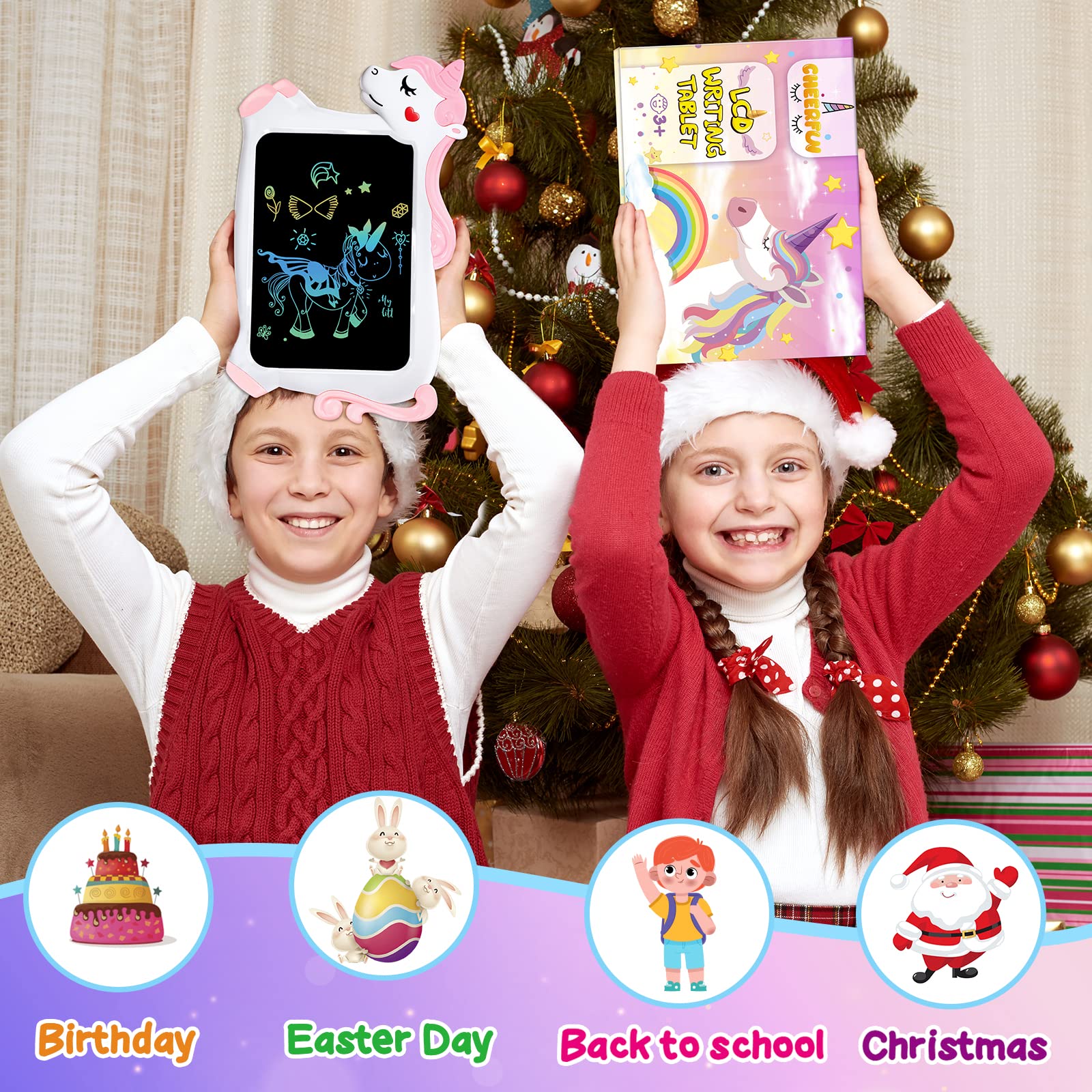 Unicorn Toy Gifts for Girls Boys - CHEERFUN LCD Writing Tablet for Kids | Toddler Travel Road Trip Essential Toy Gift for 3+4 5 6 7 8 Year Old | Doodle Draw Board | Easter Gifts Learning Birthday
