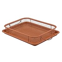 Baking with G&S Nonstick Crisper Basket with Baking Pan, Copper, 2 Piece Set, Durable and Easy to Use