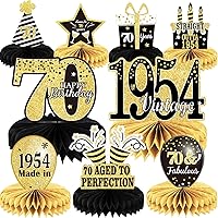 9PCS 70th Birthday decorations 70th birthday Centerpieces for Table Decorations 2024 Vintage 1954 Honeycomb Table Topper Back in 1954 70th Birthday Decoration for Men and Woman 70 Years Birthday Party