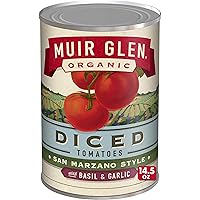 Muir Glen Organic Diced San Marzano Style Canned Tomatoes with Basil and Garlic, 14.5 oz.