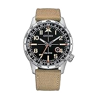Citizen Men's Sport Casual Avion 3-Hand Date Eco-Drive Watch, Arabic Markers, Luminous Hands, Spherical Mineral Crystal, 100 Meters Water Resistant, Field Watch
