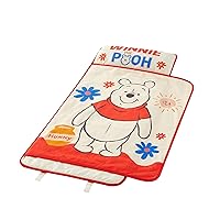 Disney Winnie The Pooh Toddler Quilted Nap Mat with Built in Blanket and Pillow, 20