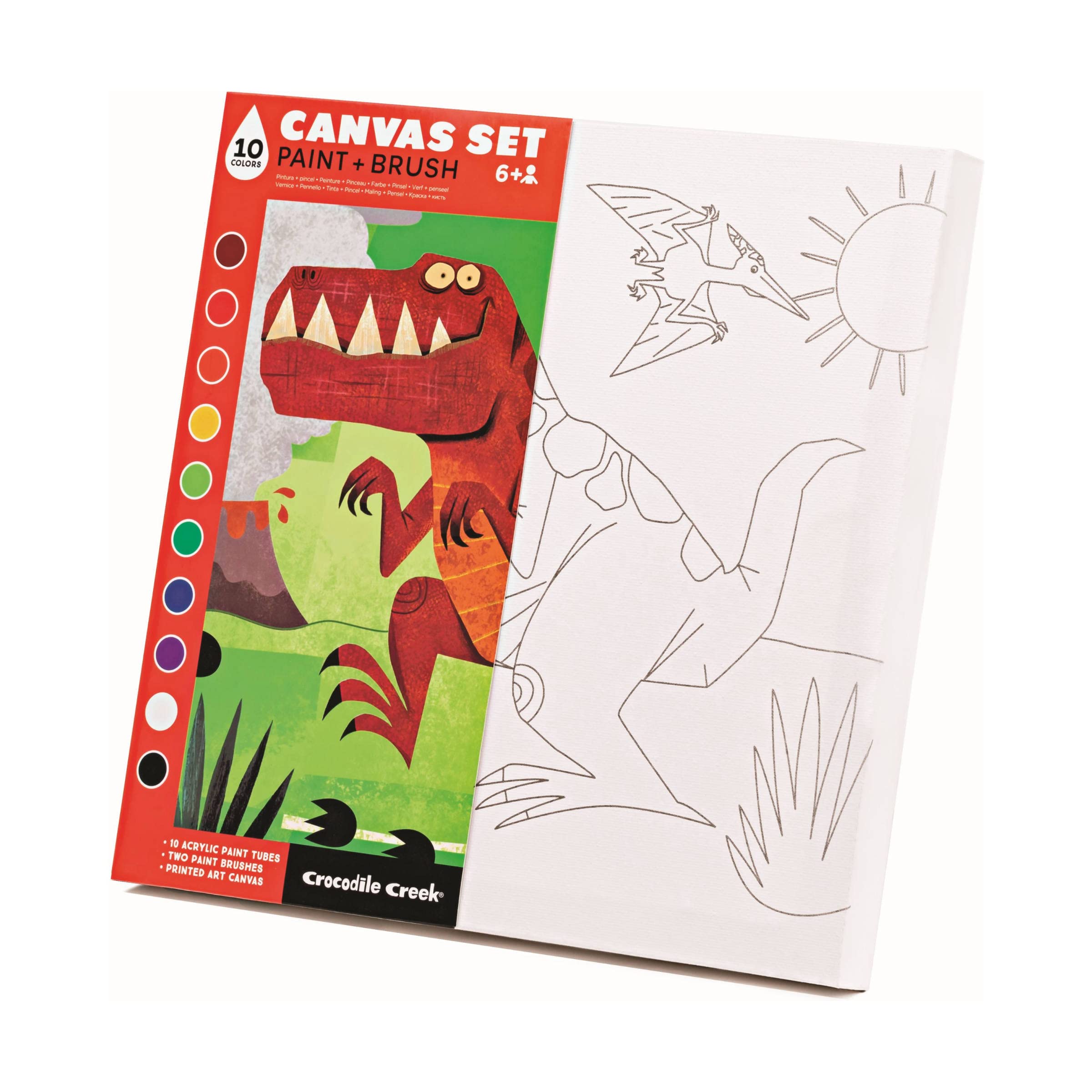 Crocodile Creek Dinosaur with Paint & Brush Canvas Set, 1 EA