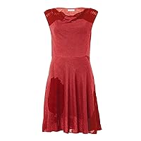 Intarsia Linen Dress, Tomato Red, EUR 42 - US 12