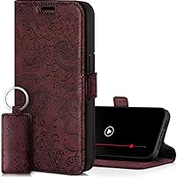 SURAZO Leather Case Compatible with iPhone 15 Pro Max Case Wallet Leather Genuine - RFID 3 Card Slots & Cash Pocket - Secure Magnetic Closure Pro Max Stand Function - Flip Cover - Screen Protector