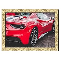 488 Race Car Wall Art Decor Picture Painting Poster Print on Fine Art Paper Panels Pieces - Sport Car Theme Wall Decoration Set - Car Wall Picture for Showroom Office 12 by 16 in