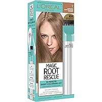 L'Oreal Paris Magic Root Rescue 10 Minute Root Hair Coloring Kit, Permanent Hair Color with Quick Precision Applicator, 100 percent Gray Coverage, 7 Dark Blonde, 1 kit (Packaging May Vary)