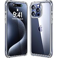 Mkeke for iPhone 15 Pro Case Clear, [Not Yellowing] [Military Grade Protection] Slim Shockproof Phone Cases for iPhone 15 Pro 2023