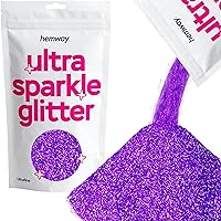 Hemway Premium Ultra Sparkle Glitter Multi Purpose Metallic Flake for Nail Art, Cosmetic Graded, Makeup, Festival, Party, Hair, Body and Eyes 100g / 3.5oz - Purple