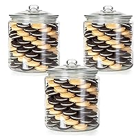 Crutello 3pc 68 Oz Apothecary Jars for Kitchen Storage - Glass Food Storage Jars with Airtight Lids - Perfect for Flour, Sugar, Coffee, Cookies - A Family-Owned American Brand