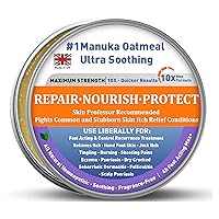 2 pack Manuka Honey Tea Tree Eczema Psoriasis Cream, Rosacea, Dermatitis, Heat Rash Ointment, Jock Itch, Hand Foot, Tinea Versicolor, Itchy Feet, Butt Anal Itch, Relief Itchy Treat, Dry Soothing Skin