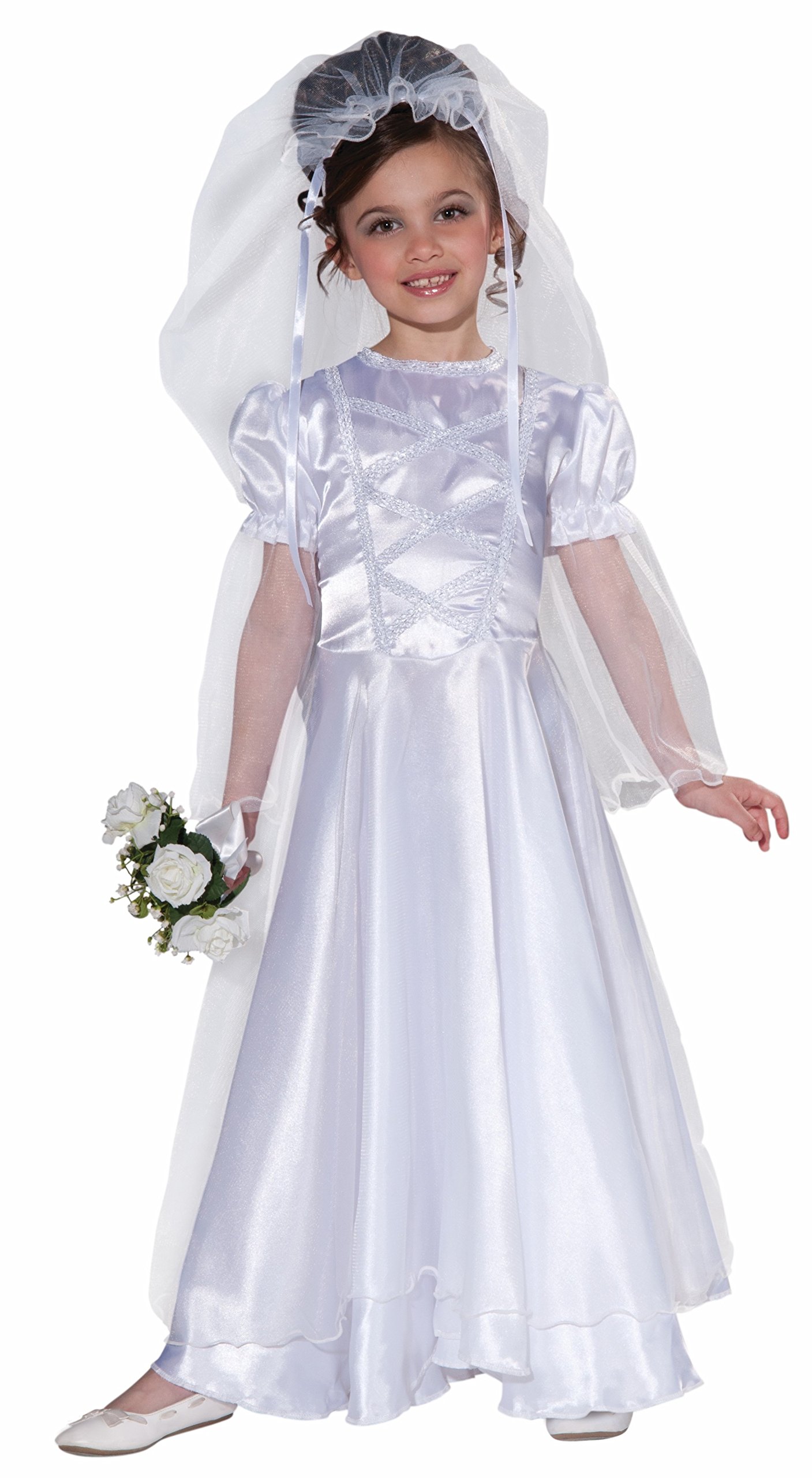 Forum Novelties Little Bride Wedding Belle Child Costume Dress and Veil, Large