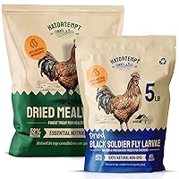 Chicken Treat Mix - Dried Mealworms (10lb) & Black Soldier Fly Larvae for Chickens (5lb) - 100% Natural Organic Protein Rich Chicken Feed for Laying Hens, Ducks, Wild Birds | 15lb