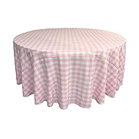 LA Linen Gingham Tablecloth - Checkered Tablecloth for Parties, Picnics & More - Farmhouse Tablecloth - Spring Tablecloth - Picnic Tablecloth - Cloth Tablecloths for Round Tables - 120