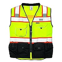 Premium Black Series Unisex Surveyors Vest S5002, Class 2 Hi-Vis Safety Vest, 10 Pockets, ANSI/ISEA 107 Compliant